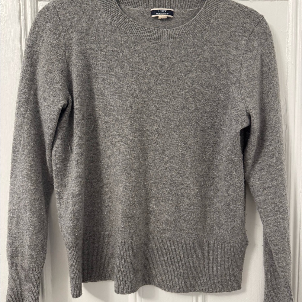 J. Crew Classic Gray Crew Neck Cashmere Sweater